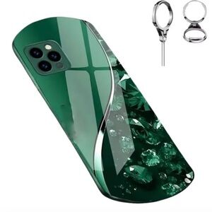 Green Crystal Phone Case with Ring Holder